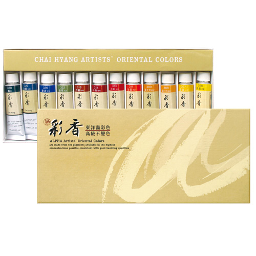 알파 채향 한국화/동양화물감 12색 15ml